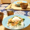 kitOisix ジューシーそぼろと野菜のビビンバ＆韓国風スープ作ってみました。
