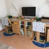 IKEAで購入したひざ掛けとクッションカバー。
